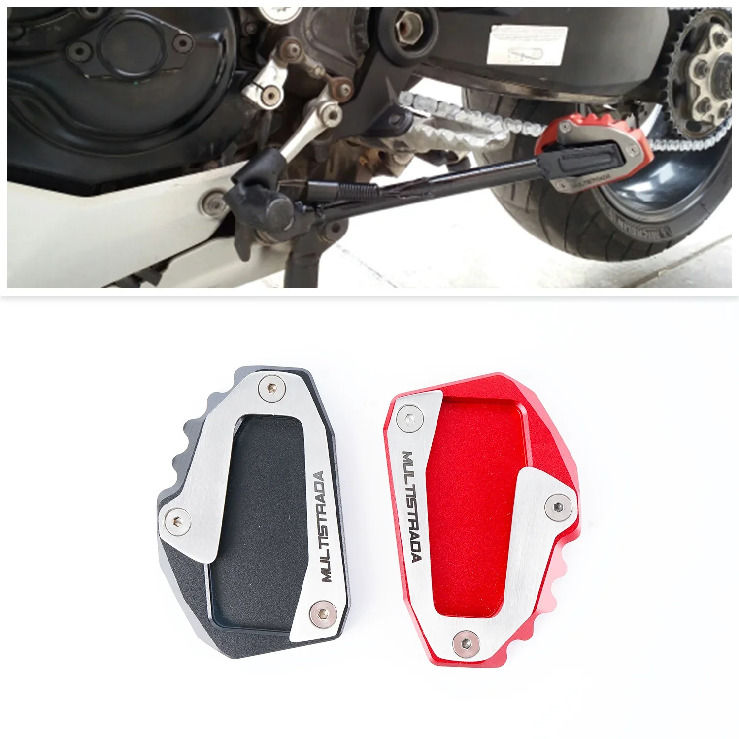 

Motorcycle Side Stand Enlarger Parking Kickstand Enlarge Plate For Ducati Multistrada 950 1000 1200 1260 Accessoire Moto