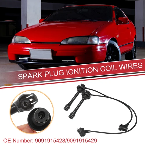 UXCELL 2 uds cables de bobina de bujía de coche Cable de arnés de bobina de encendido 5mm apto para Toyota Paseo Tercel 4 Cyl 1.5L 1995-1999