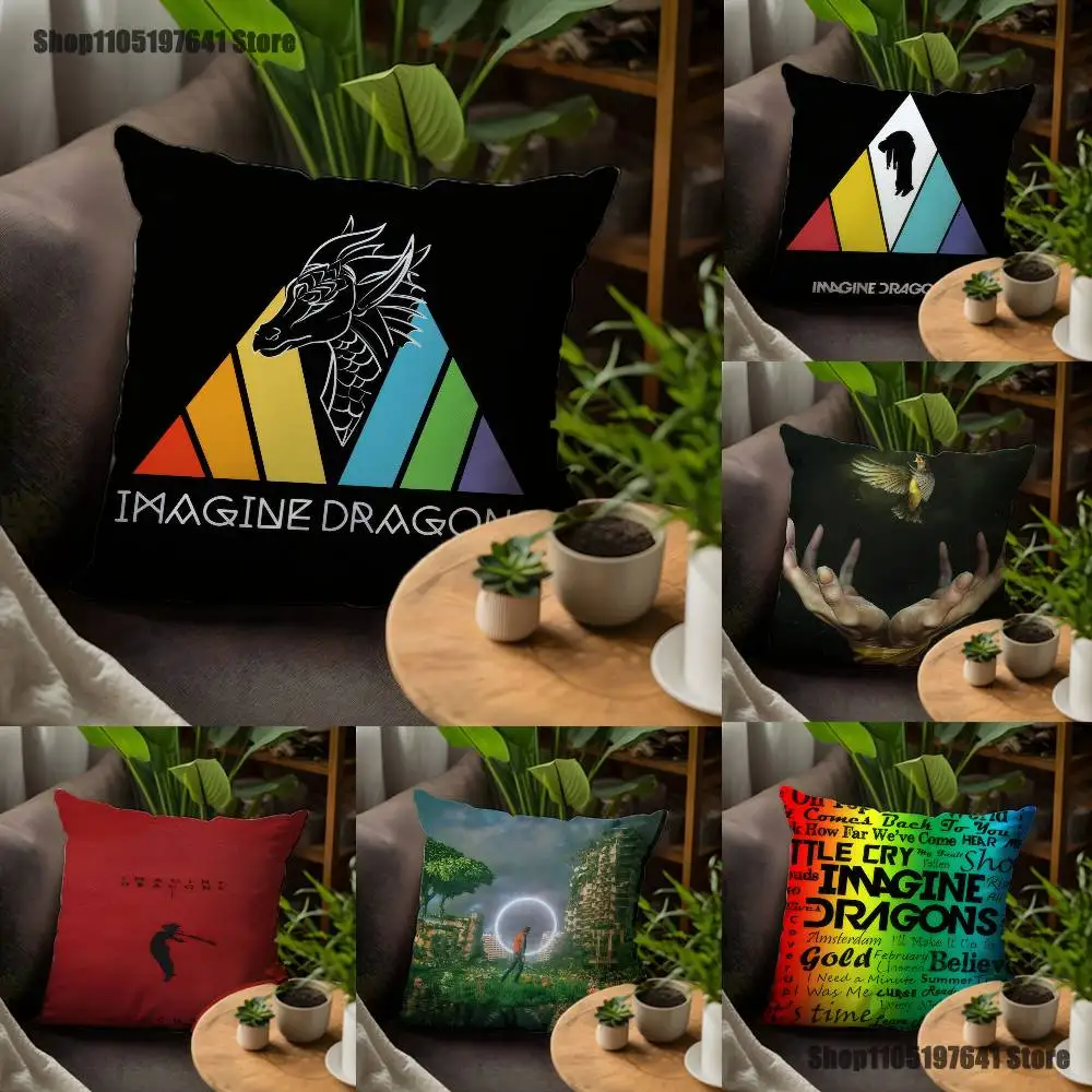 

Imagine D-Dragons Rock Band Pillow Case For Sofa Decor Car Office Room Printing Cushion Cover Decorations and Protector