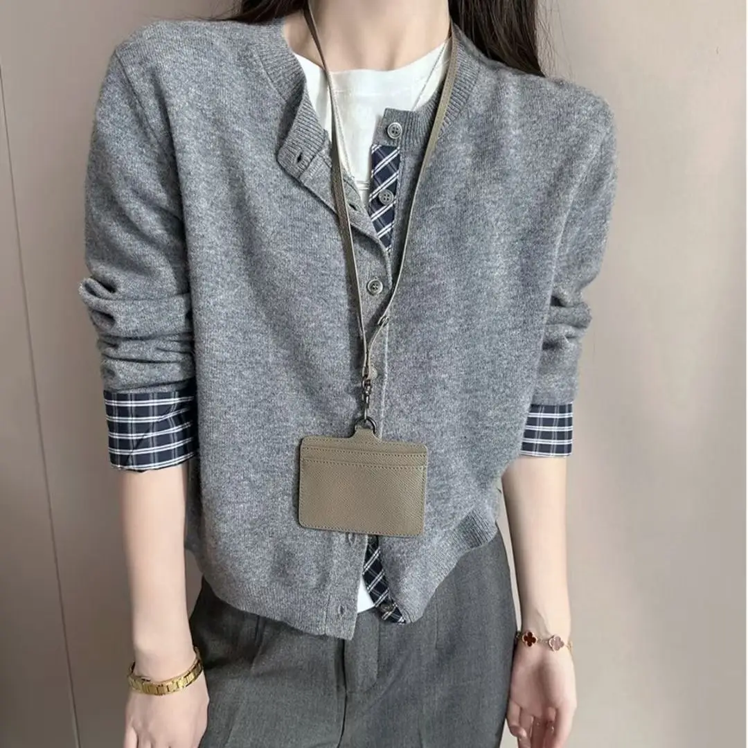 

High-End Women's Knitted Sweater Cardigan Non-Pilling Early Autumn 2025 New Sle Dongguan Daliang Winter Faion Ladies' Kni...