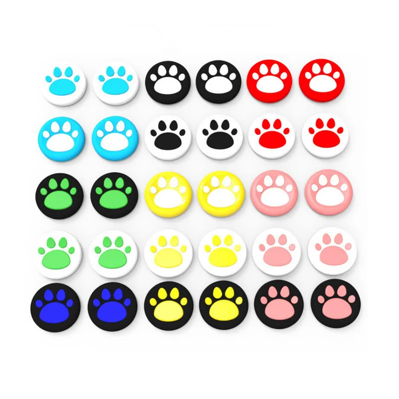 50pcs Cute Cat Claw Thumb Grip Caps Paw Thumb Grips Analog Stick Cover Joystick For PS5 PS4 PS3 Xbox 360 Xbox One Controller