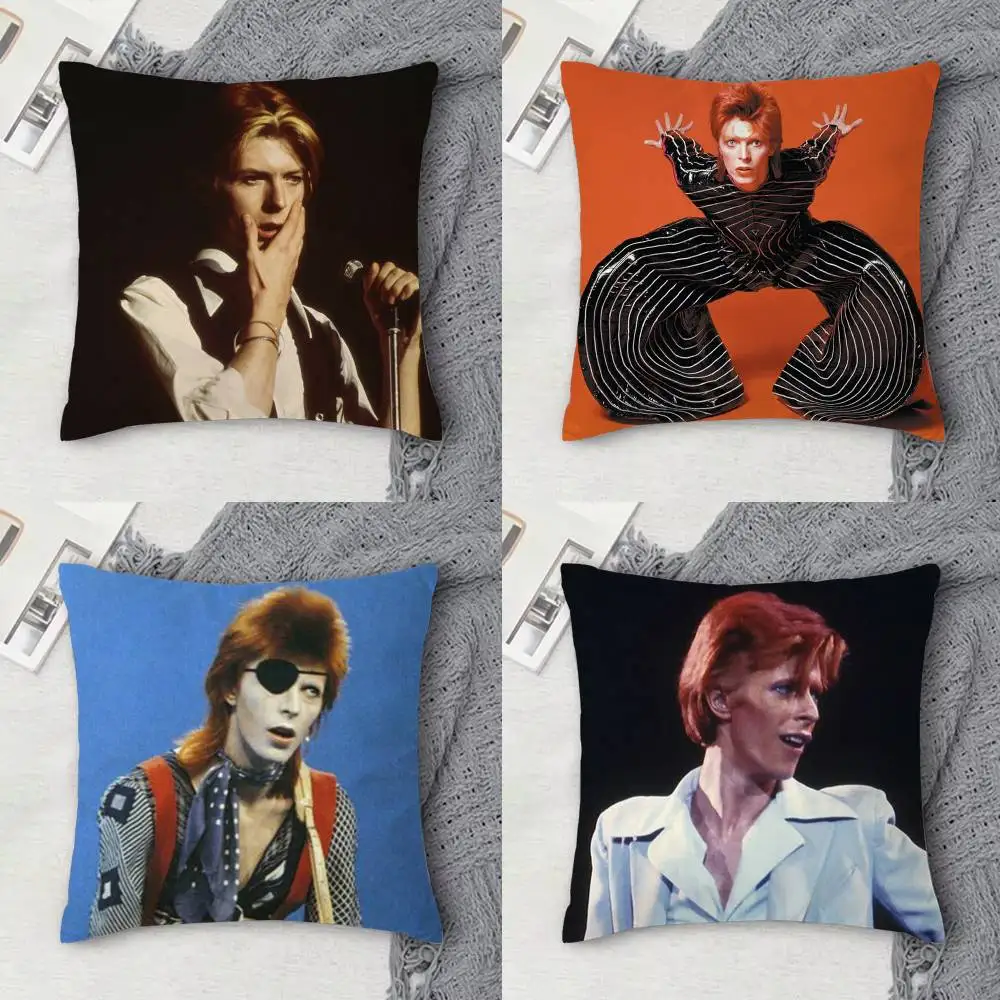 

D-David Bowie Double-sided Printed Square Decorative Cushion Cover for Sofa Living Room Home Decor