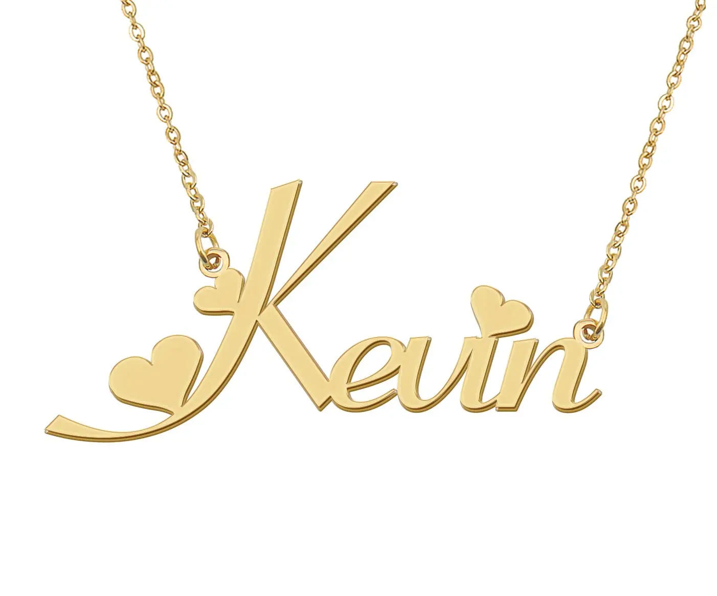 Kevin Initial Name Necklace for Women Personalized Stainless Steel Jewelry Pendant Girls Annivesary Gift