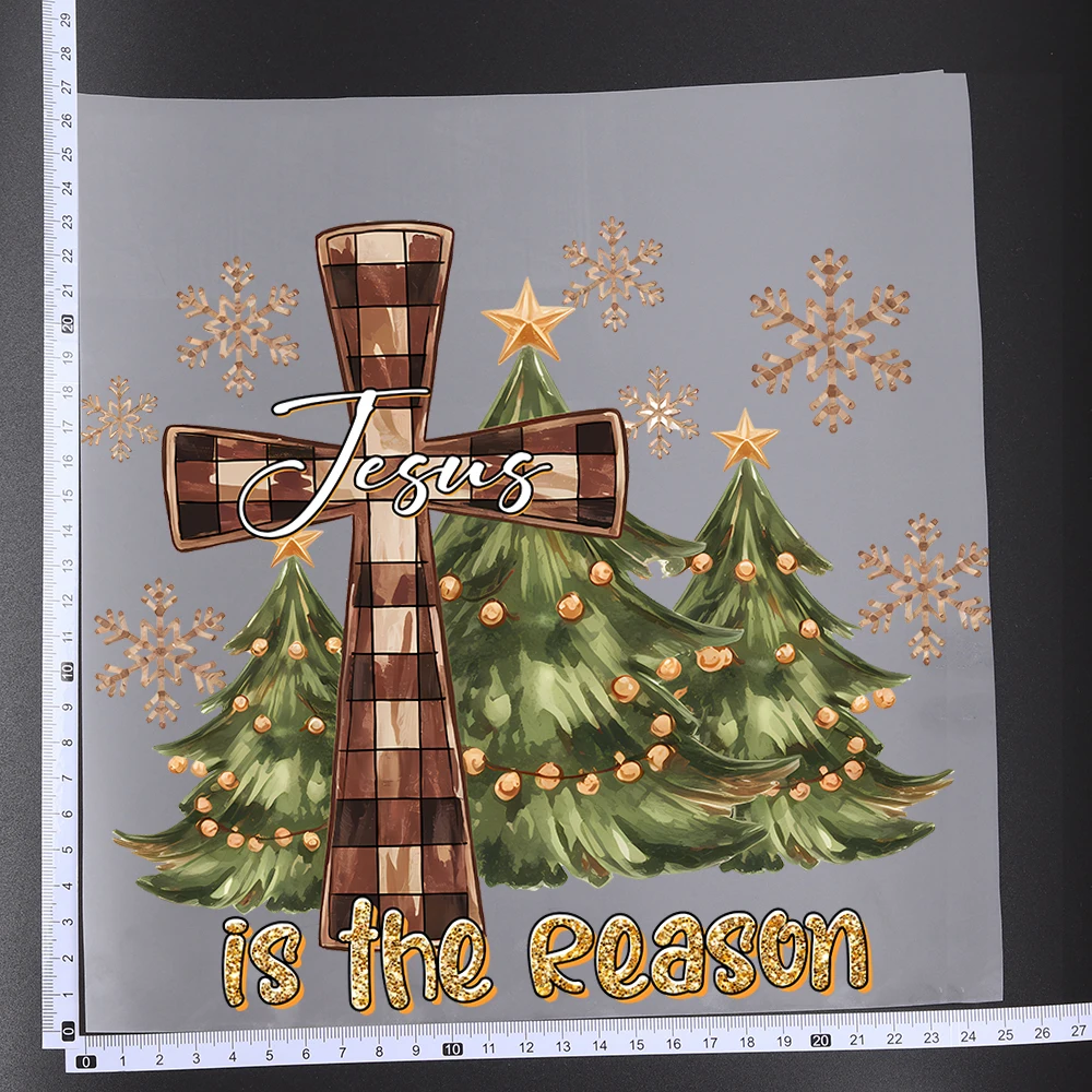 25CM Christmas Jesus Cross Virgin Mary Heat Transfer Patches For Clothes DIY A-Level Washable Shirt Iron-on Thermal Sticker