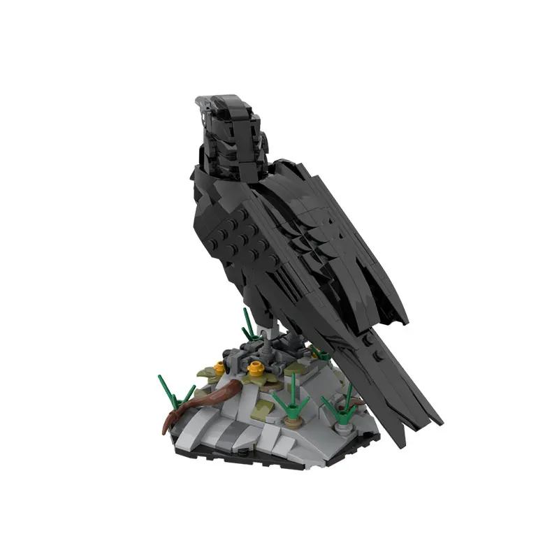 الغراب تجميع الجسيمات الصغيرة اللبنات الحيوان الطيور الصخور قاعدة الغراب لعبة مجسمة هدية #4