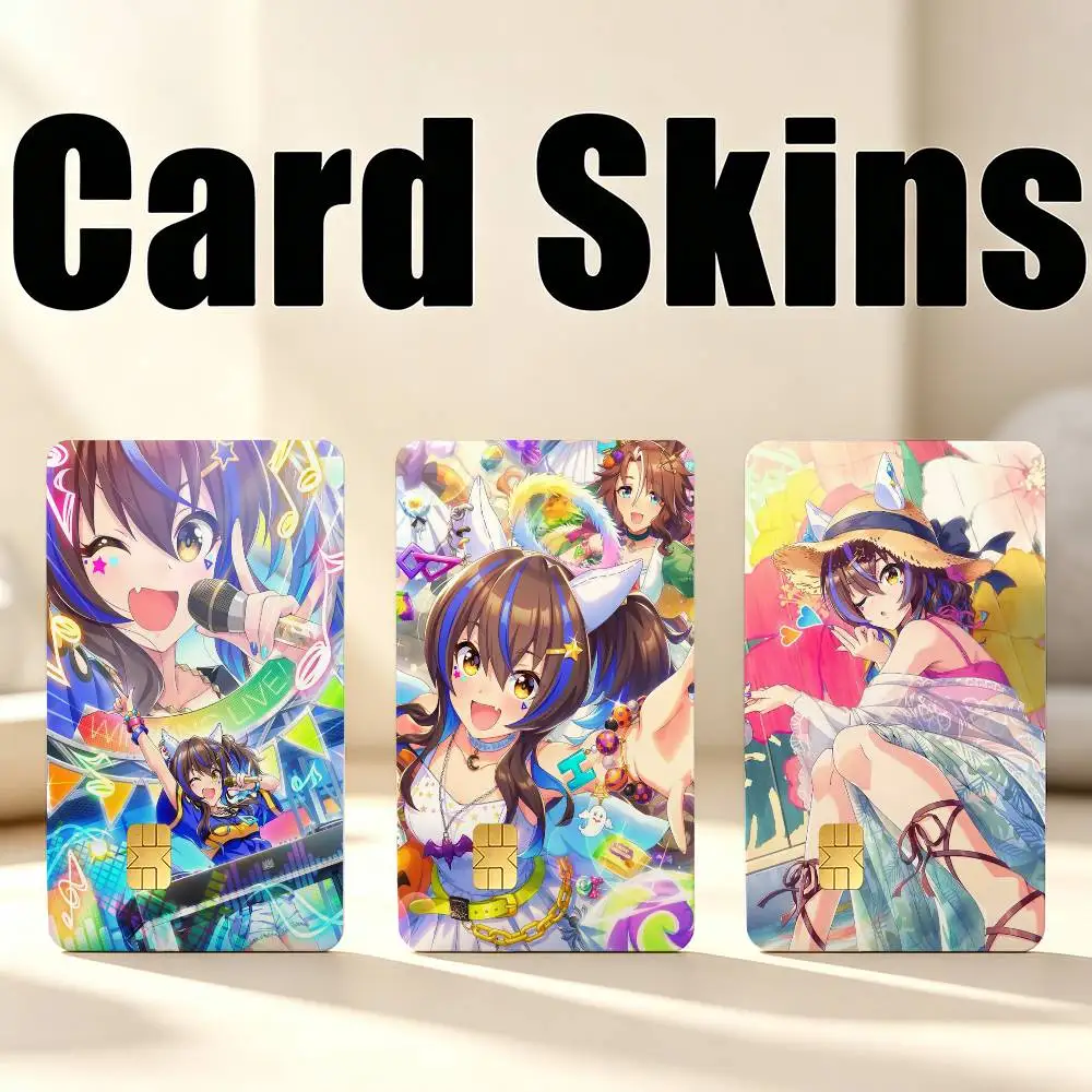 Umamusume-P-D D-Daitaku Helios 1Set 4Pcs Card Skin Stickers, Waterproof Decorative Film for Credit Debit Bank Bus IC Cards
