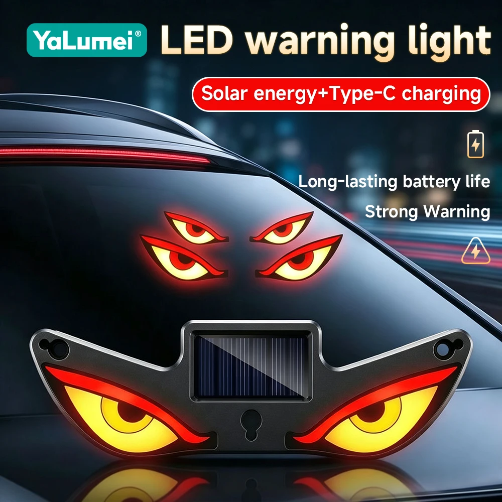 For Hyundai Sonata Santa Fe Tucson TL NX4 Elantra Solaris Accent Creta Kona I20 I30 Ix25 Car Solar Devil Eye LED Warning Light