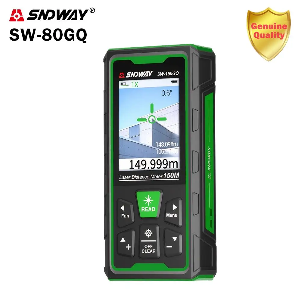 SNDWAY Laser Distance Meter Electronic Roulette Metro Measuring Tape Ruler Test 200/150/120M LCD Digital Laser Rangefinder