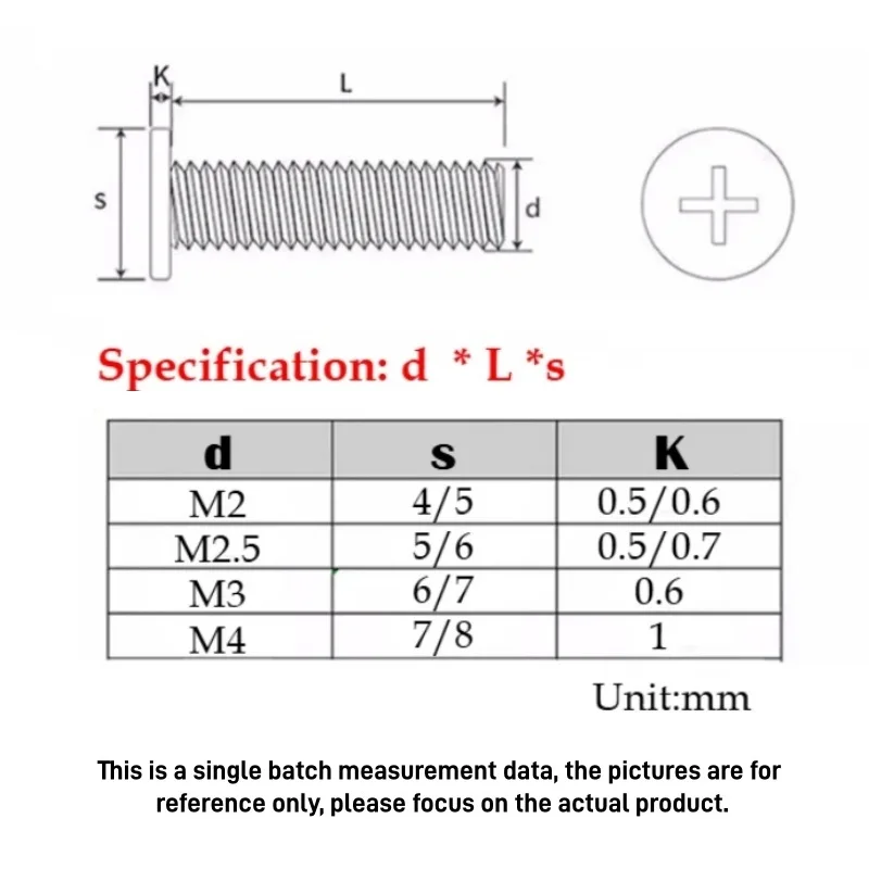 M2 M2.5 M3 M4 Cross Phillips Ultra Thin Flat Wafer Head Screws Machine Bolt CM Gold Plated Carbon Steel Metric Threaded BoltS