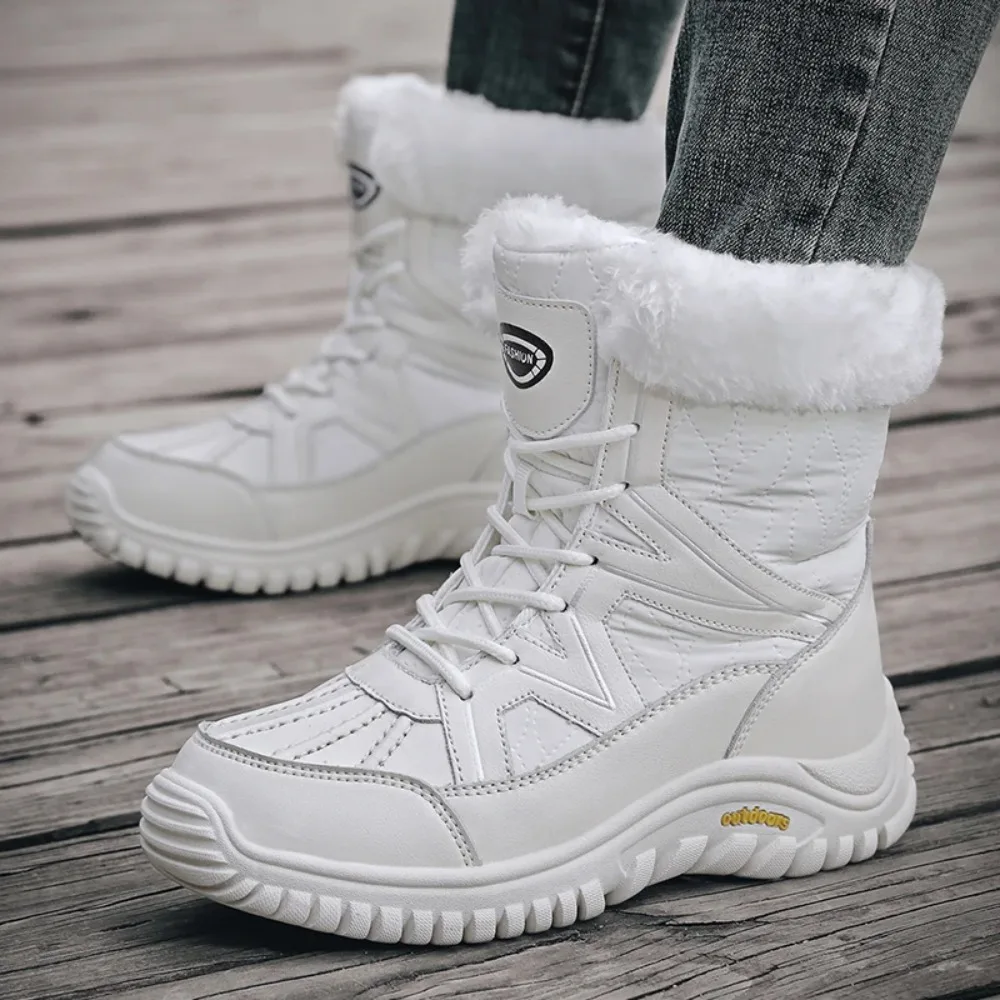 

Women Winter Boots with Thick Fur Non-slip Waterproof Winter Snow Boots Mid-calf Women Platform Winter Cotton Boots Botas Mujer