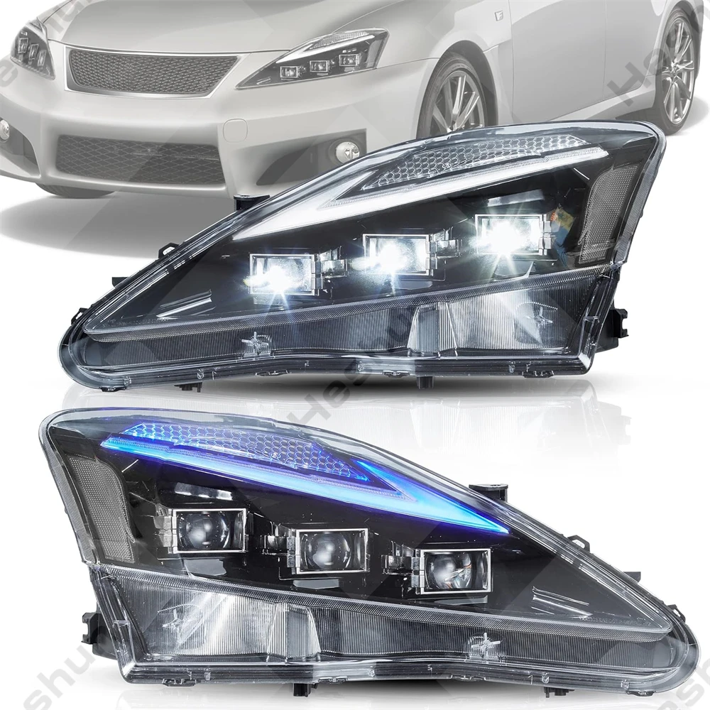 Paar Led Koplampen Voor Lexus Is250 Is250c Is350 Is350c Is220d 2006-2013 Koplamp Met Dynamische Animatie Met Amberkleurige Lampen