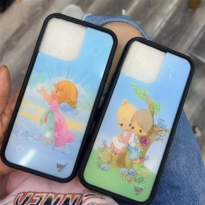

Wildflower 3D Baby Precious Moments Phone Case for iPhone 12 13 14 15 16 Pro Max Plus wf Cute Angel Love Cherub Soft Edged Cover