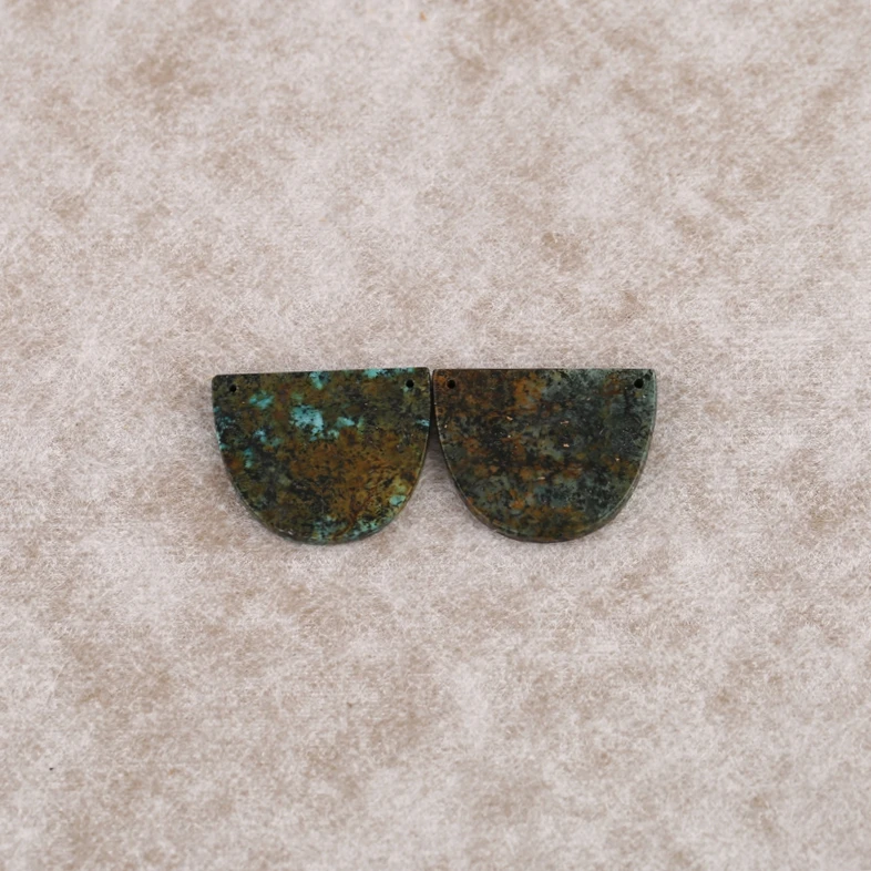 

B&F 30x25x3mm African Turquoise Earring Beads 11.5g Natural Handmade Stone Jewelry Making Supplies Set of 30