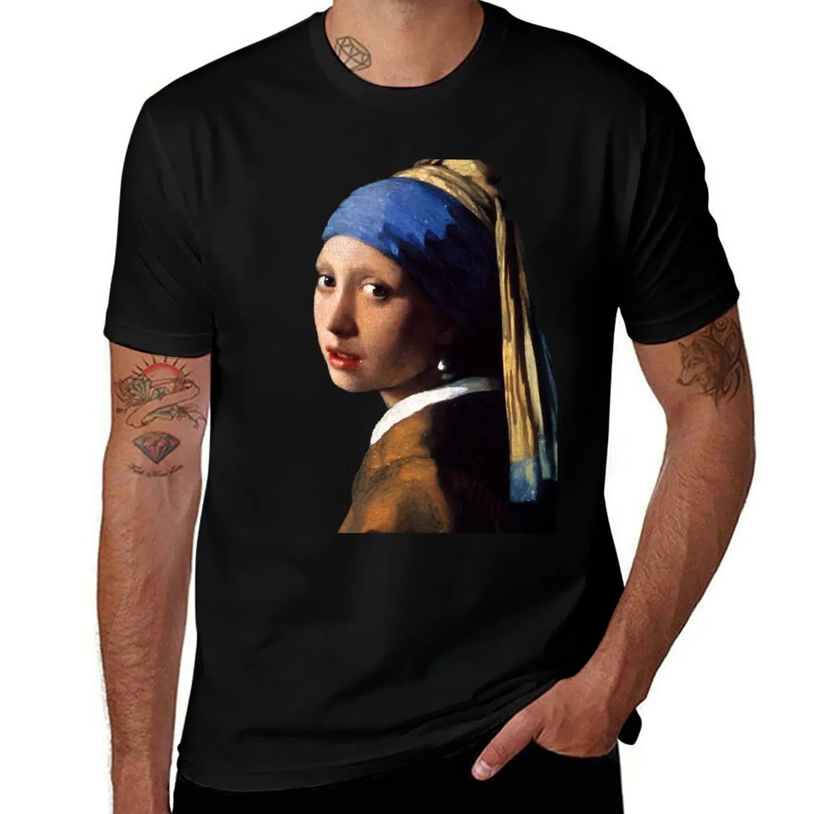 The Girl With A Pearl Earring T-Shirt Casual Loose Fit Summer Tee Shirt T-Shirt