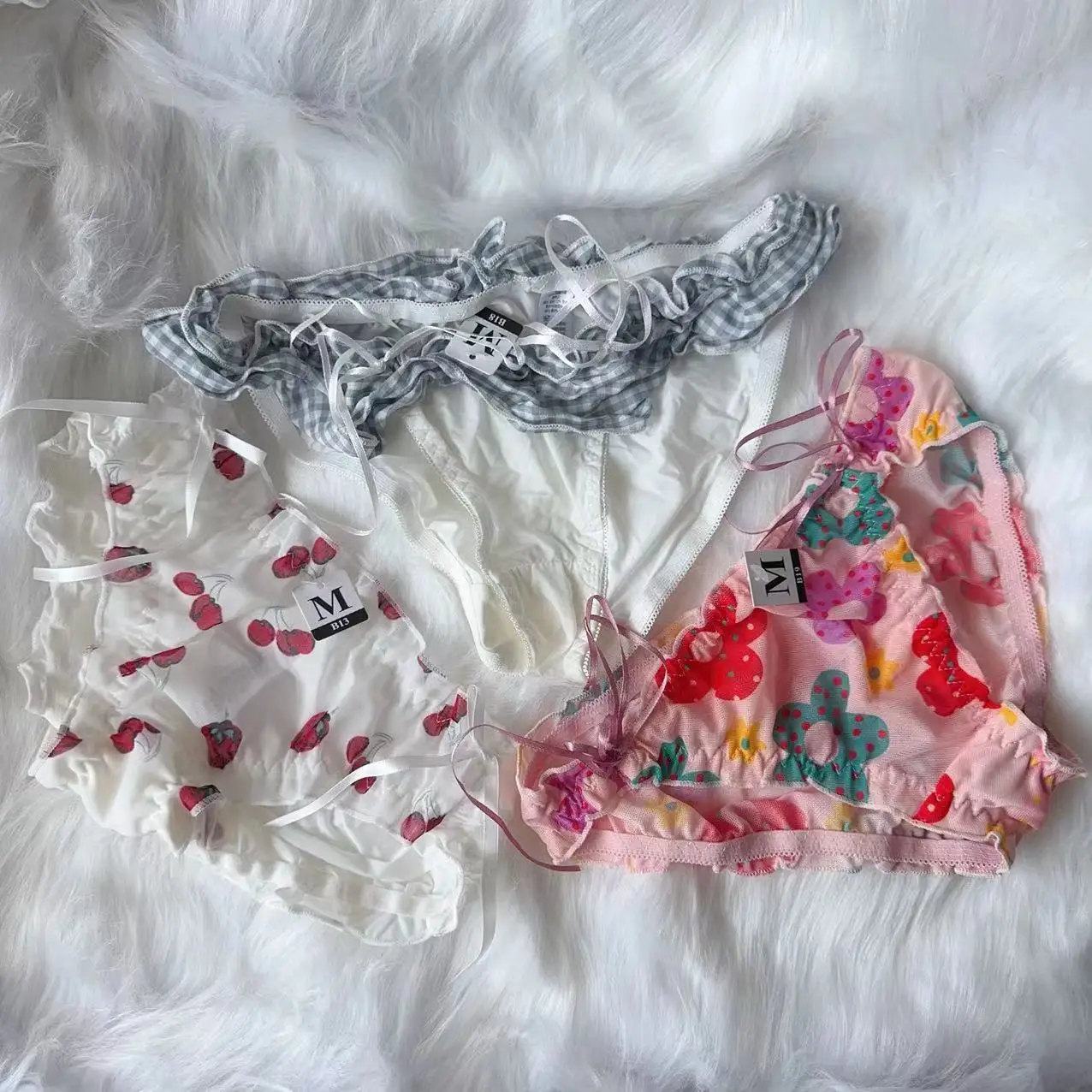 Liquidación, 1 lote de ropa interior con lazo para mujer, bragas sin costuras Kawaii Lolita, bragas de encaje, lencería Sexy transparente para estudiantes y niñas