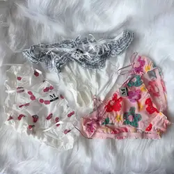 Clearance 1 Lot  Women Bow Underwear Kawaii Lolita Seamless Panties Lace Briefs Transparent Sexy Lingerie For Student Girls