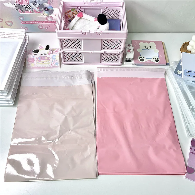 50pc New Pink Color Envelope Storage Bag PE Plastic Courier Shipping Bag Waterproof Self Adhesive Seal Pouch Mailing Bag 20X30CM