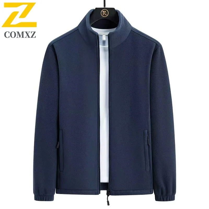 

COMXZ Urban Men Jacket Thickened Outdoor Work Cold Resistant Zipper Coat Minimalist Stand Collar Design Durable Winter Mens Coat