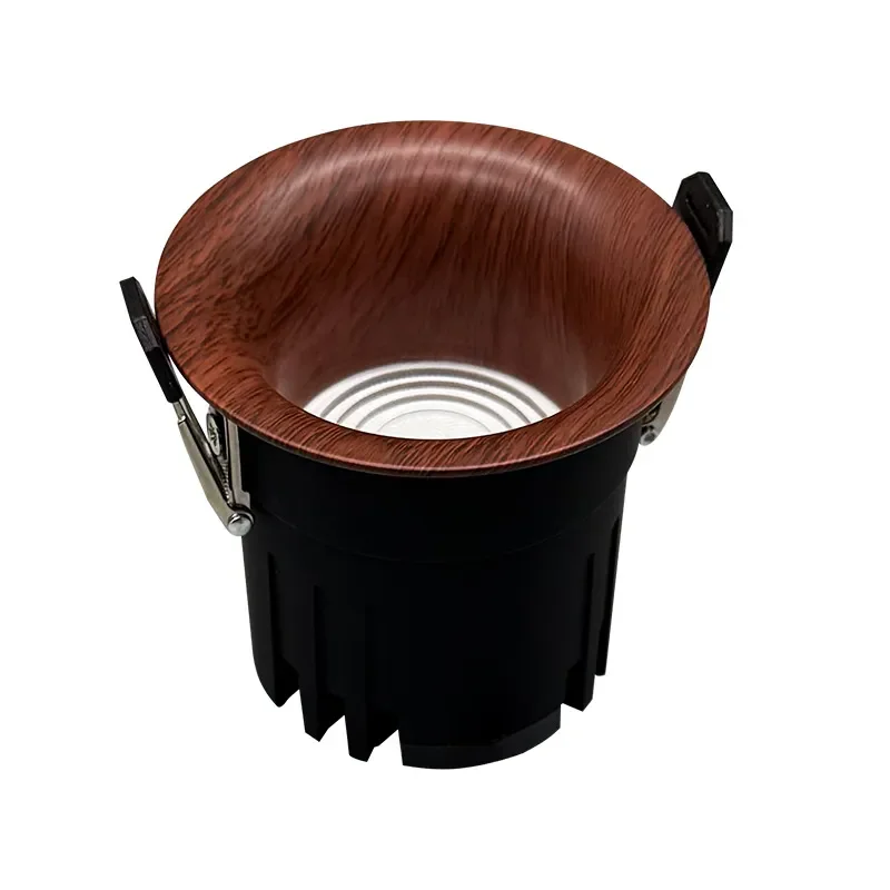 Medieval Walnut Downlight Embedded Borderless Adjustable Wall Washer Deep Cup Anti Glare Spotlight 406L for Home Hotel