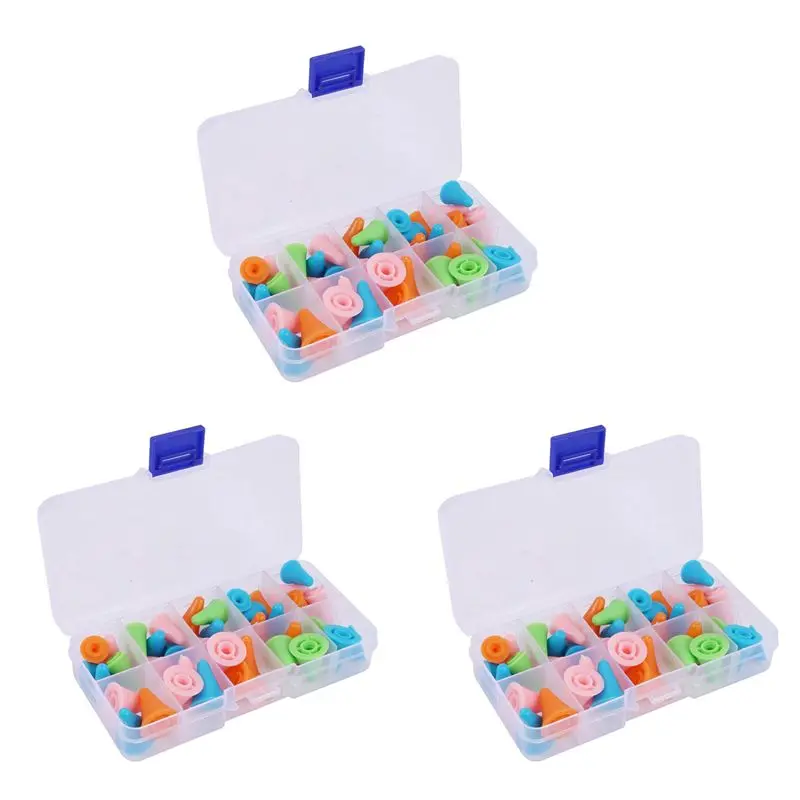 ATTWO-120 шт. Разноцветные стопоры для игл. Защитные очки для игл. Спицы для вязания с пластиковой коробкой, 2 размера.