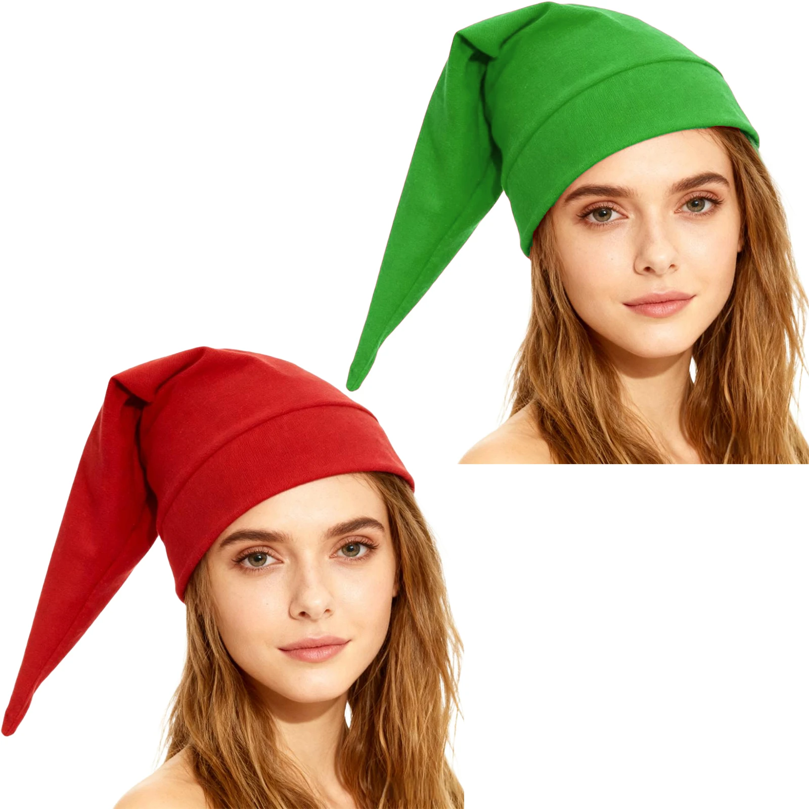 Sombrero de elfo de Navidad de Color sólido para adultos, accesorios de disfraz de elfo de Navidad, gorra de uso diario para hombres y mujeres, fiesta de Cosplay de Navidad