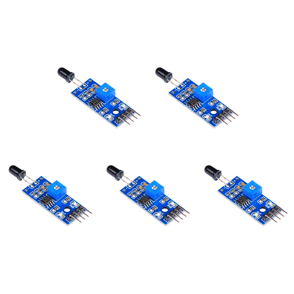 4 Pin IR Flame Detection Sensor Module 3.3V-5V Infrared Receiving Module Sensitivity Adjustable Accessories for Arduino DIY Kit