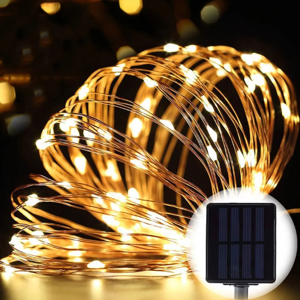 7m Outdoor Solar Led Light String Lights Aesthetic Room Decor Wedding Xmas Decoration Bedroom Waterproof Garden Lamp Fairy light