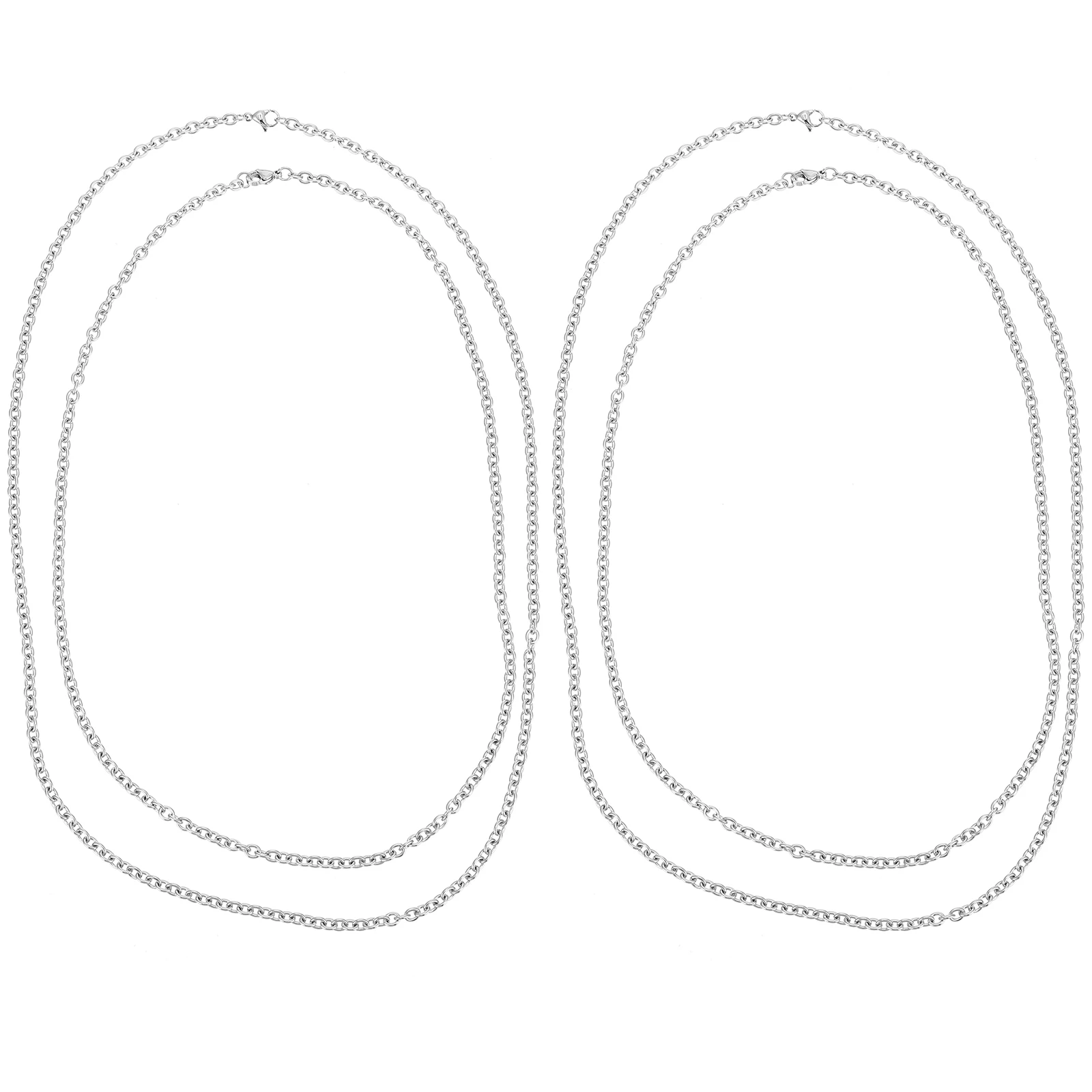 

4Pcs Shiny Titanium Steel Chains for DIY Jewelry Making Necklace Craft Supplies Accessories Jewelry Making Chains