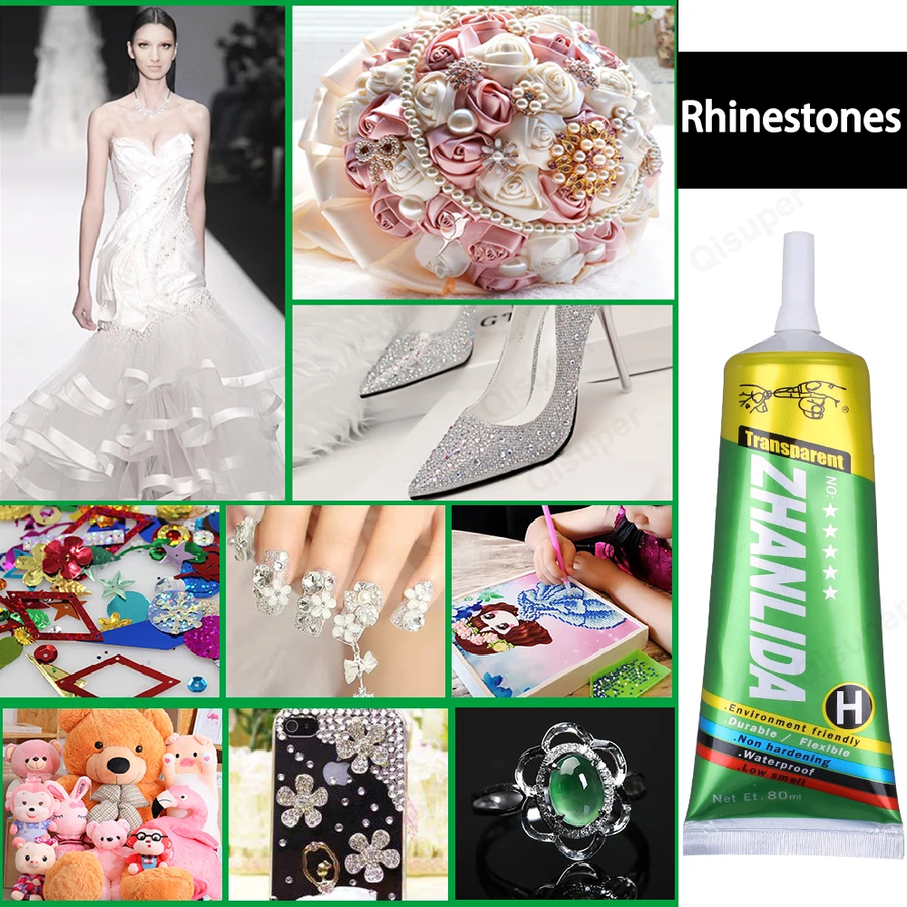 Zhanlida cola com ponta de precisão para telefone eletrônico strass jóias couro têxtil roupas artesanato super adesivo bond
