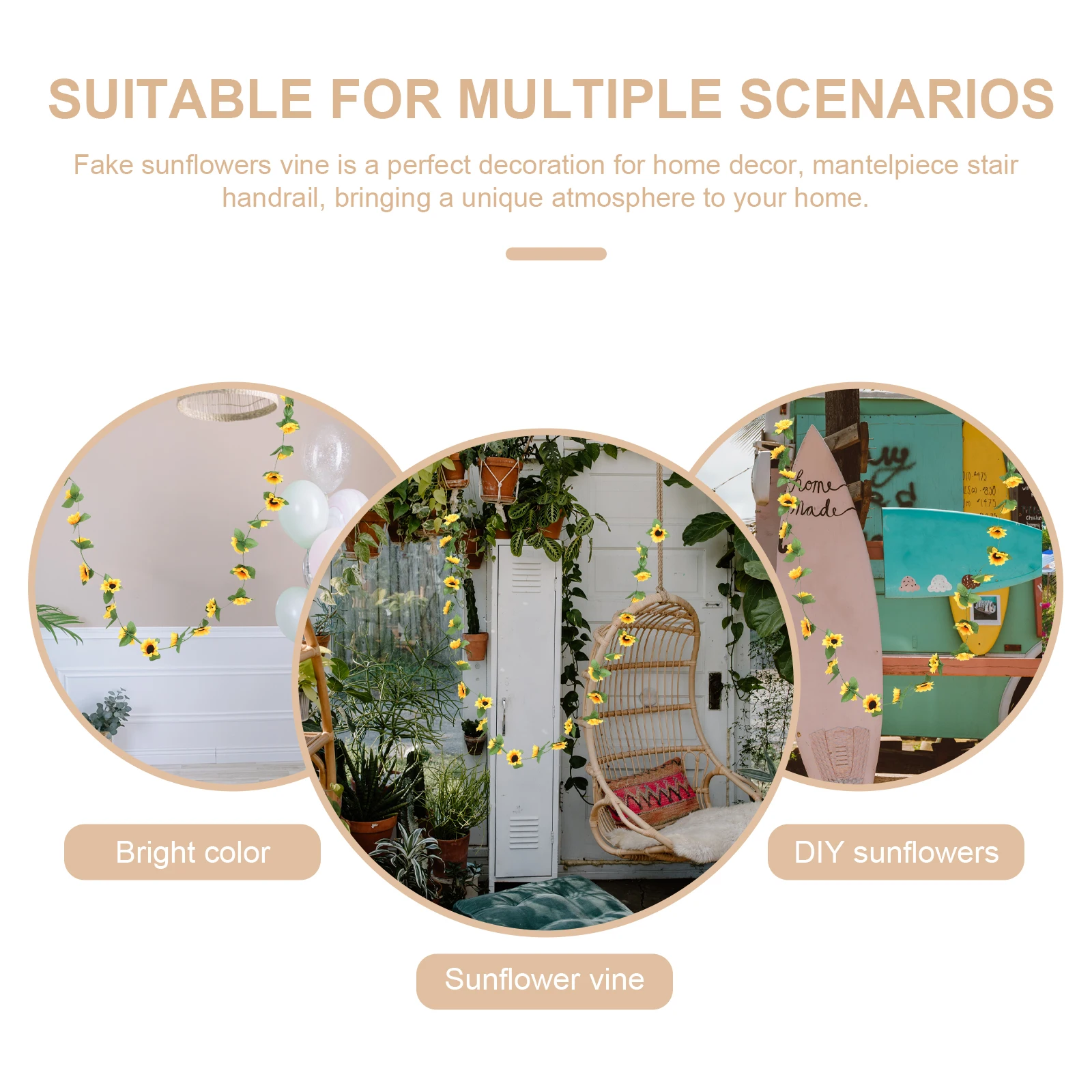 

Artificial Flowers Simulated Sunflower Rattan Garland Decorations Decorate Fake Greenery with Sunflowers Faux Vines Baby
