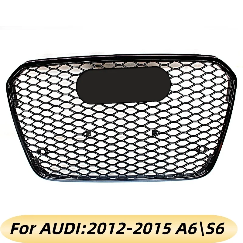 For Audi RS6 Style Front Grille Mesh for A6/S6 C7 2012 2013 2014 2015 Hood & Bumper Grill Upgrade Accessory