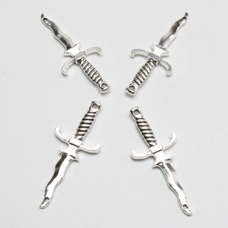 20pcs Mix Silver Plated Sword and Serpentine Dagger Alloy Pendant DIY Charms Hip Hop Earrings Necklace Metal Accessories P1583