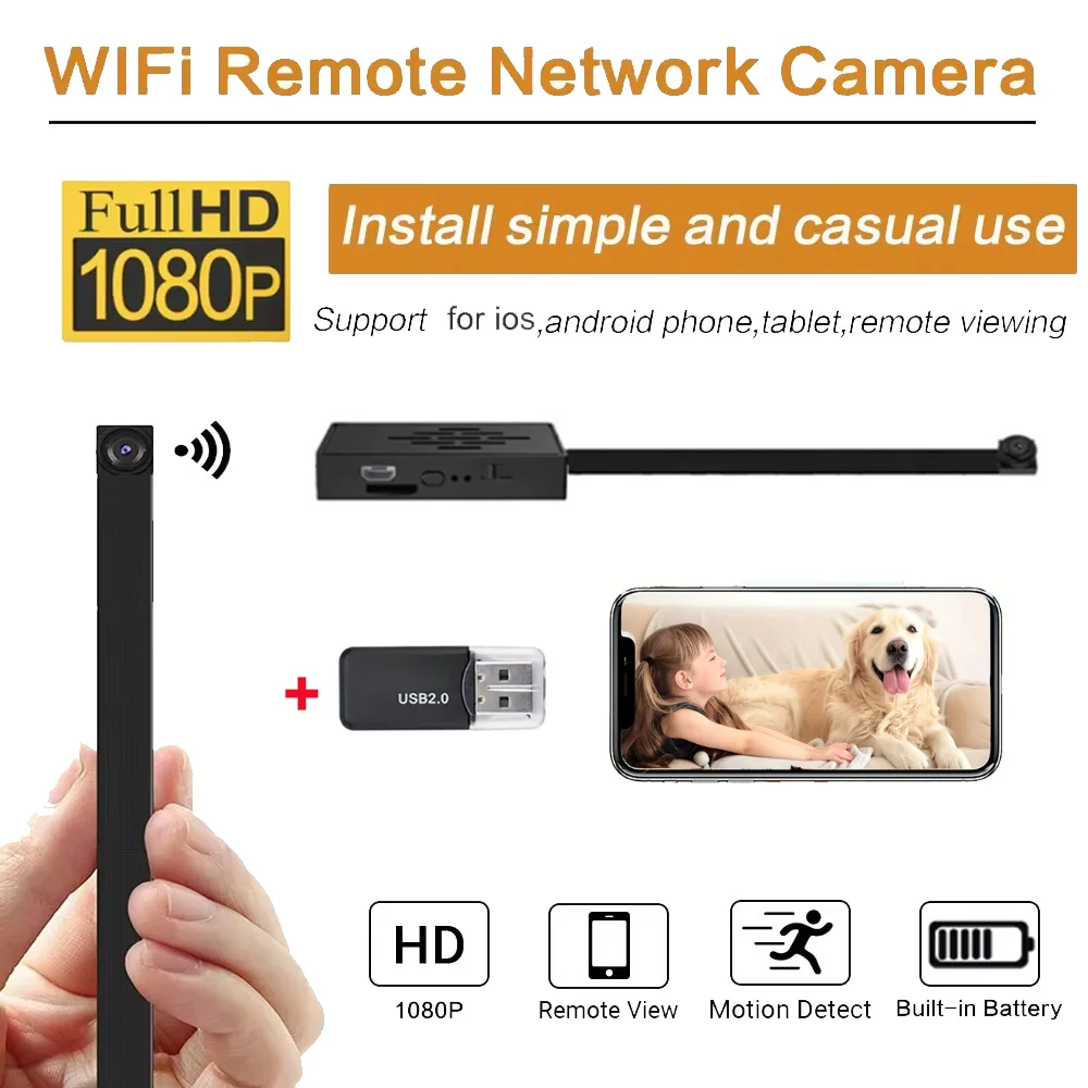 90°/120° Wide-angle Mini DIY camera HD 1080P With Wifi Loop Recording Camera Motion Detection APP Control Wireless WiFi Camera