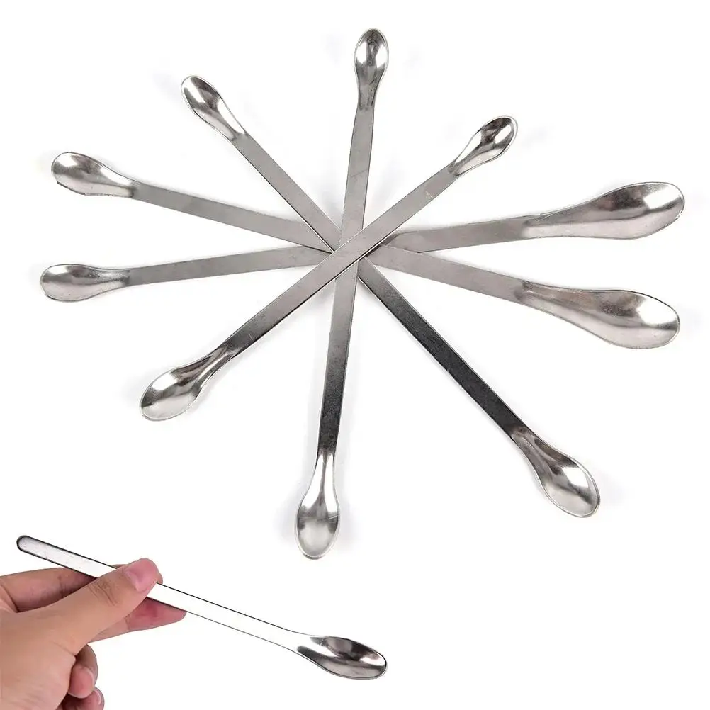 Laboratory Round Stainless Steel Horn Medicinal Spoon Ladle Spatula Handy Tools For Chemical Experiment