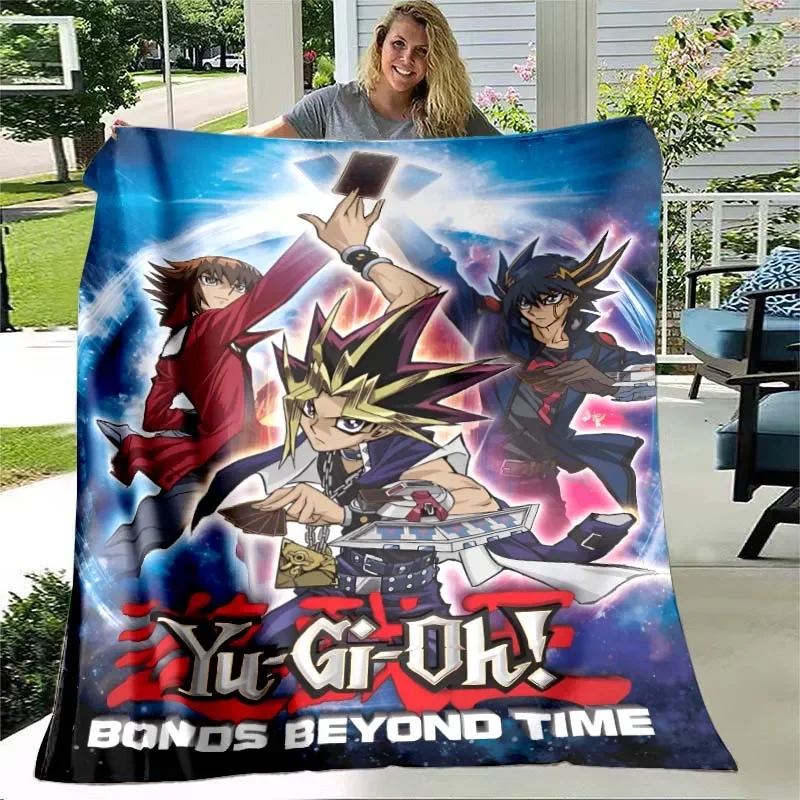 

3D Anime Yu Gi Oh Card Yugioh Throw Blanket Blue Eyes White Dragon Anime Cartoon Soft Plush Blanket Bedroom Bedspread Home Decor