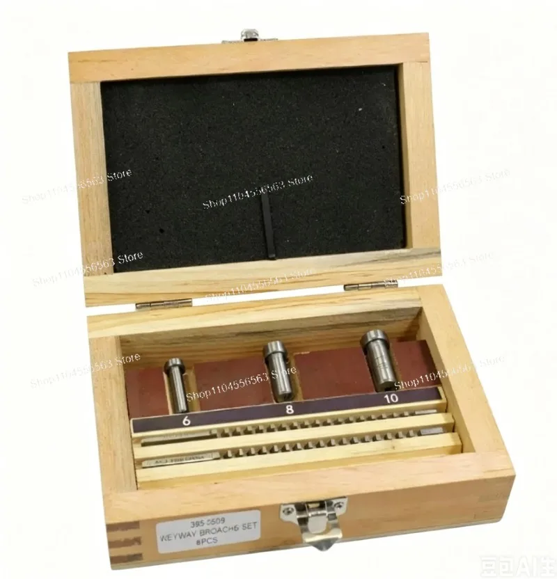 Keyway Broach Set Metric 2mm 3mm Broaches 6/8/10mm Collared Bushings with Shims for Arbor Press CNC Cutting Tools