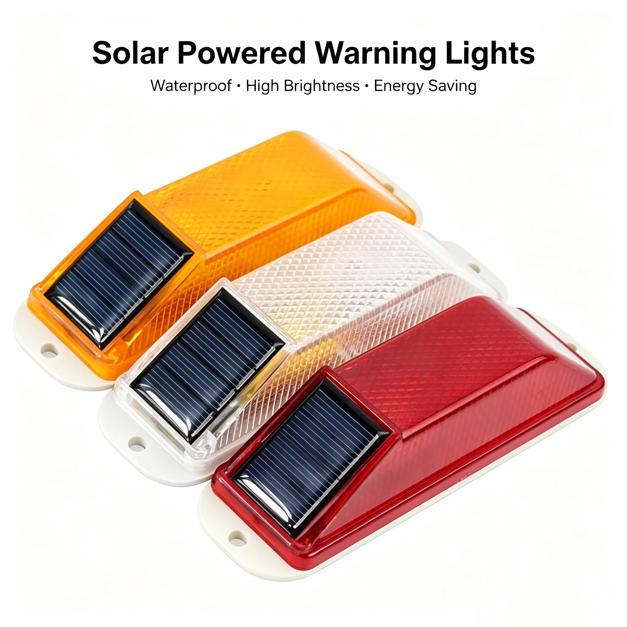 1pcsStrobe Flash Traffic Caution Light Solar Strobe Warning LED Lamp Chip Control Bridge Rechargeable Night Driving Safety Light