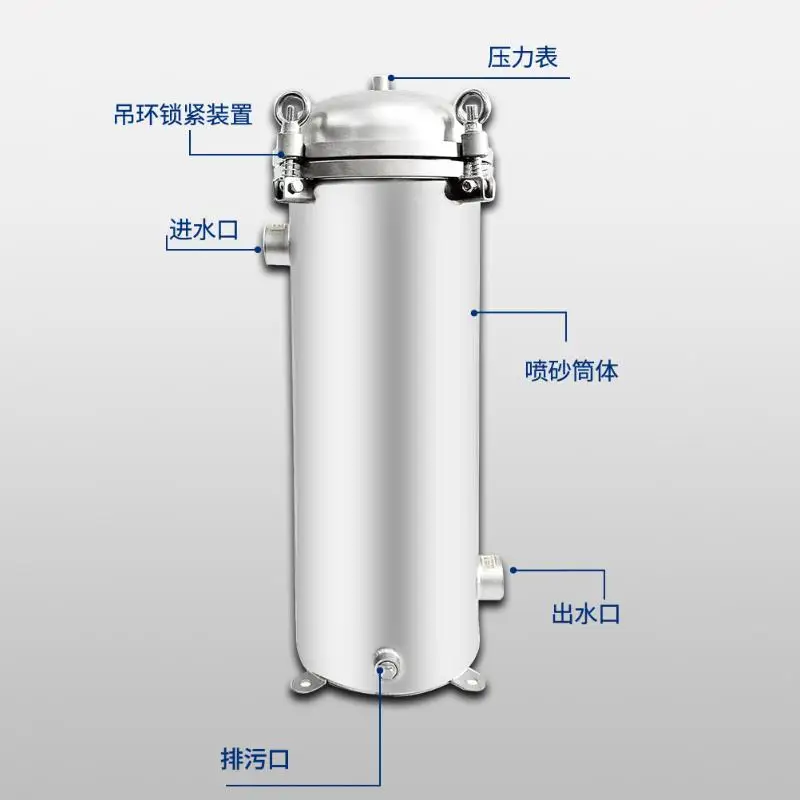 Industrial chemical filter Pipeline bag type anti-corrosion sandblasting large flow initial effect fast-opening water filter can