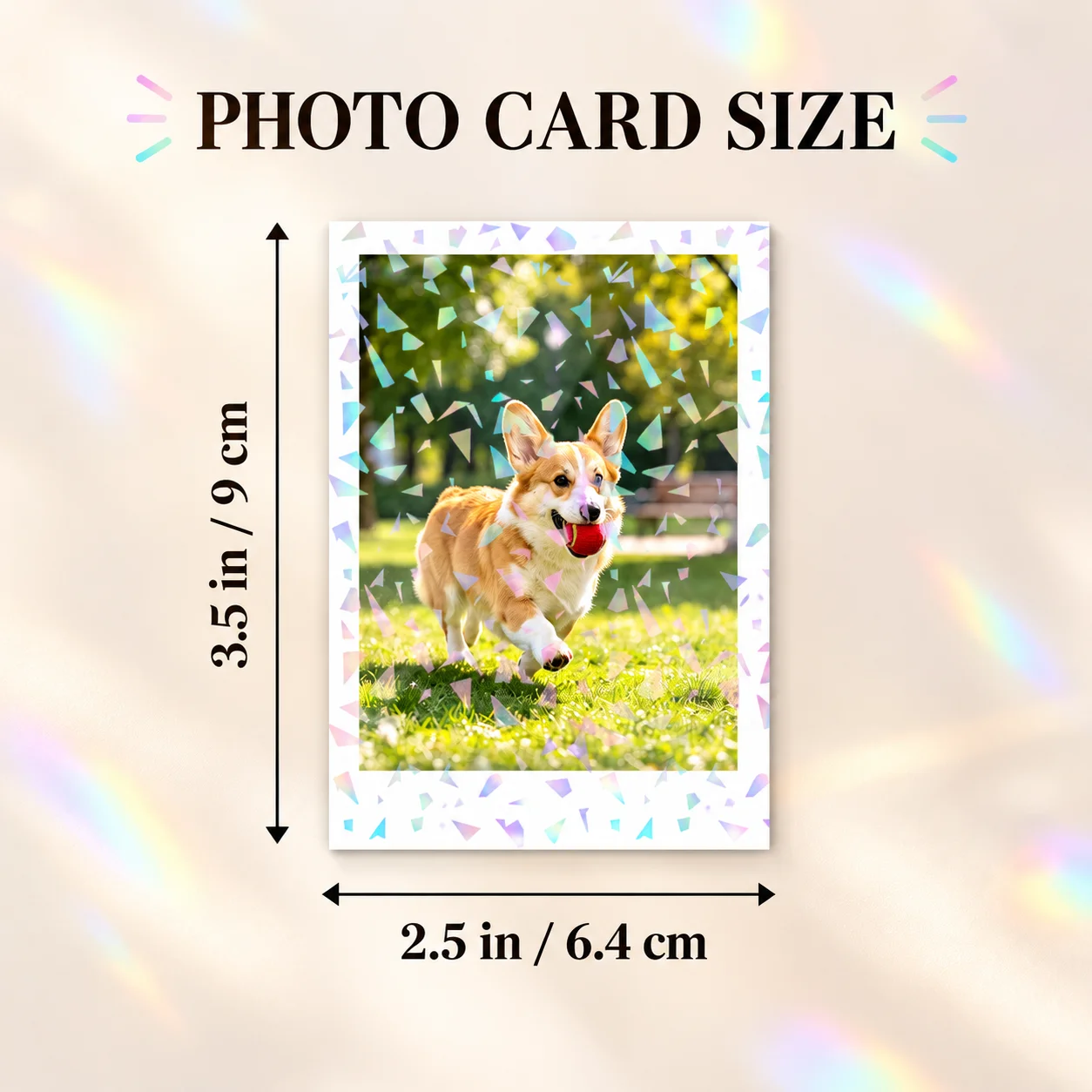Custom Photo Kpop Idol Photo Card Personalised Wedding Game Cards made of silver rainbow laser coating cardstock for favor tags