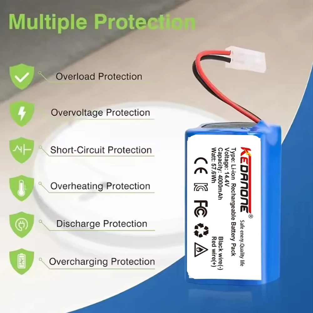 New 14.4V 4000mAh Lithium Ion Battery,Suitable for Xiaomi Robot Vacuum Mop Essential G1 (SKV4136GL) (MJSTG1) Robot Vacuum Cleane
