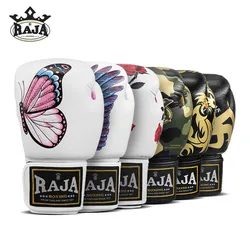 Raja luvas de boxe de couro de microfibra artesanal adulto das mulheres dos homens taekwondo muay thai mma luta saco de areia luvas de treinamento equipamentos