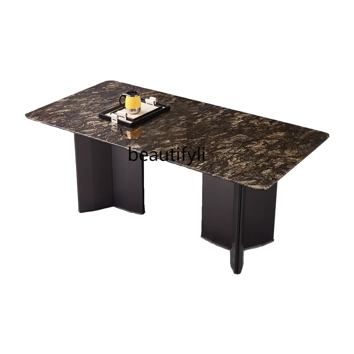 

A57 Natural marble dining table Italian light luxury rectangular household small apartment luxury stone table
