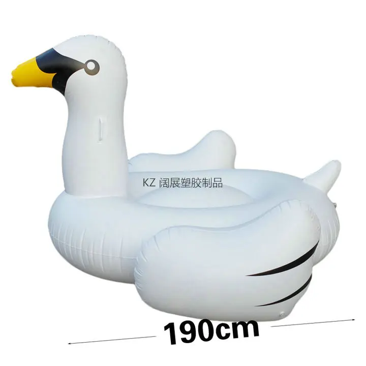 inflatable white swan mount flamingo swimming ring water inflatable swan floating row round-billed duck - view 6