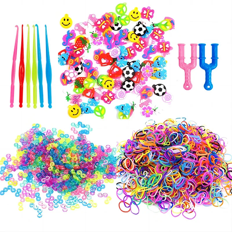 New 11x6mm Transparent Loom Rubber Bands S Clips for DIY Jewelry Making Loom Bands Braid Bracelet Hook Connector Accessaries