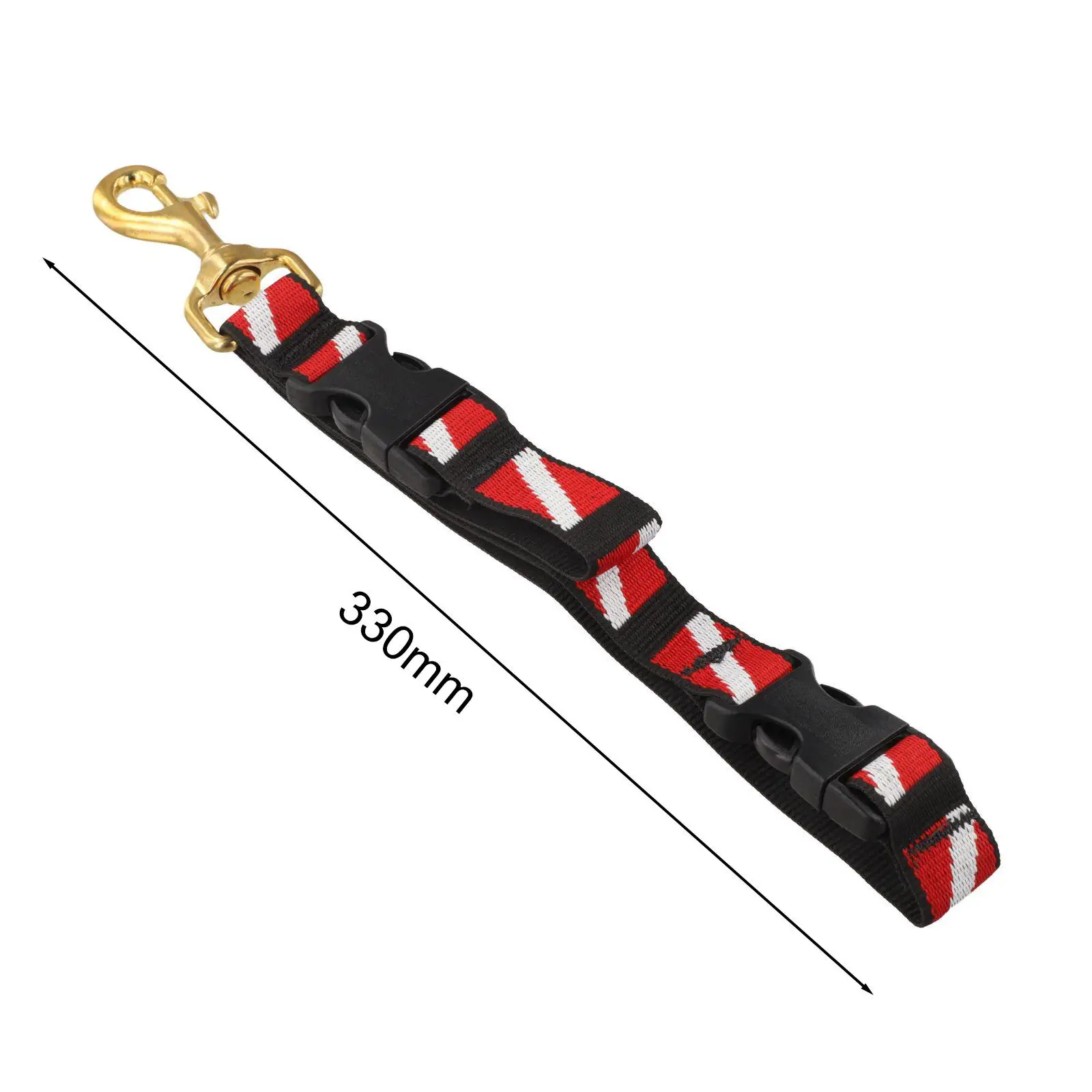 Adjustable Diving Gear Brass Buckle Lanyard 330 390 Mm 13.0 15.4 In Adjustable Diving Lanyard Length 360 Degree Rotation Hook