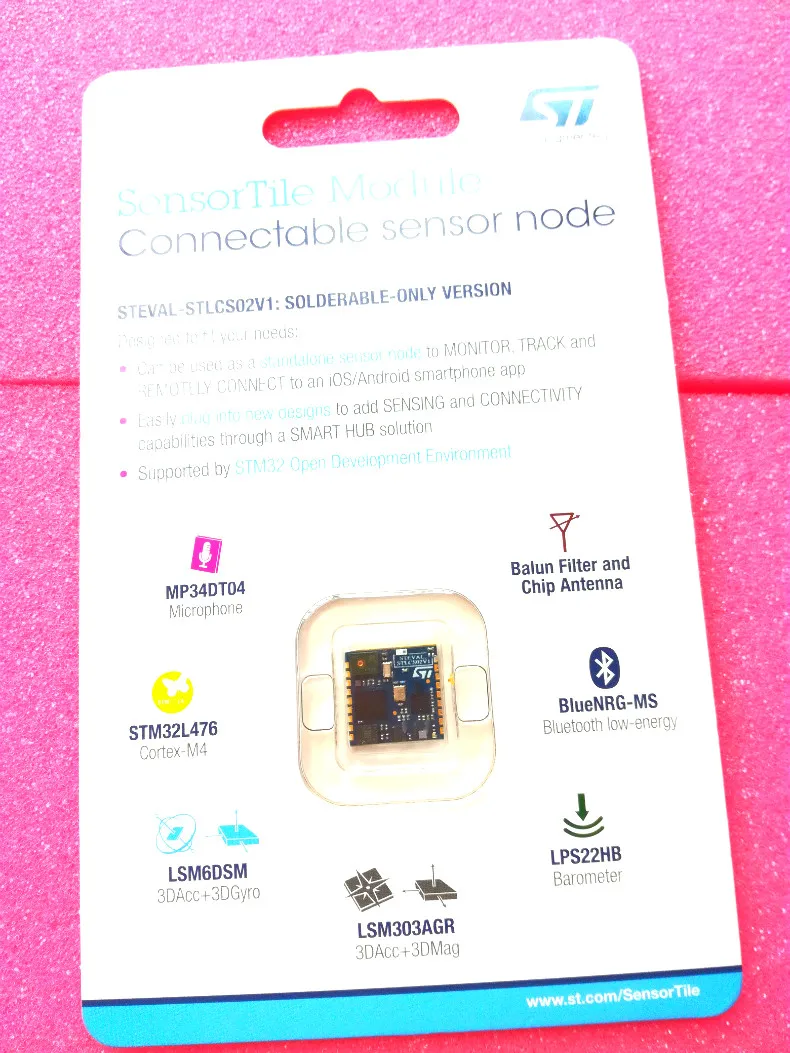 

1pcs STEVAL-STLCS02V1 SensorTile connectable sensor node: Bluetooth module winder Development