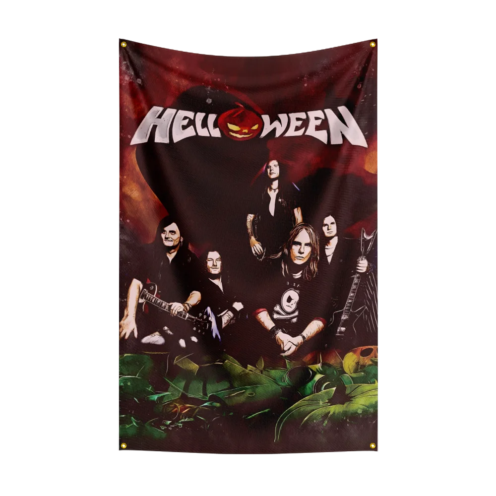 3x5 Ft HELLOWEENS Heavy Rock Band Flag Polyester Digital Printing Banner for Bedroom Wall Art Out Door Tapestry Decoration