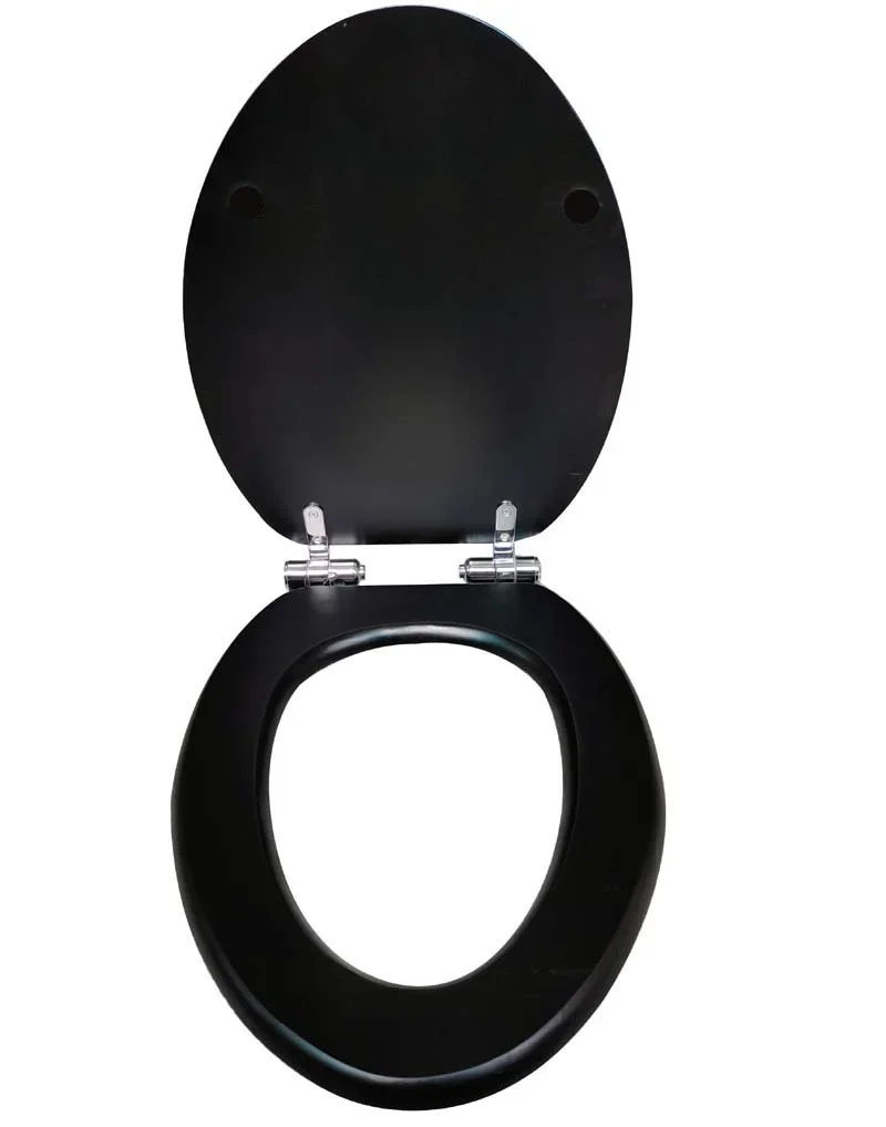 Solid Wood Toilet Seat Cover  for OUV Universal Thickened Seat Ring Black Walnut Stainless Steel Buffer Drop Hinge Seat