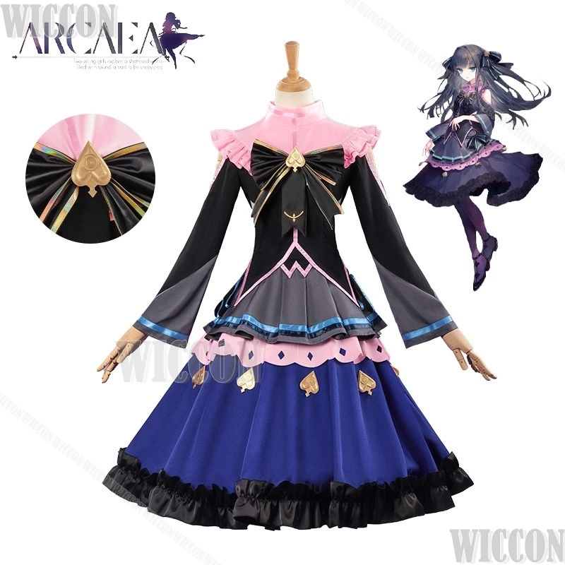 

Tairitsu Game Arcaea Cosplay Black Purple Pink Lolita Dress Girl Uniform Bow Headwear Woman Clothes Halloween Navidad Suit