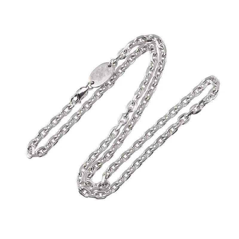 

New S925 Silver Vintage Thai silver chain lobster buckle 0-shaped chain men's and women's fashion matching silver necklace 4mm